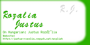 rozalia justus business card